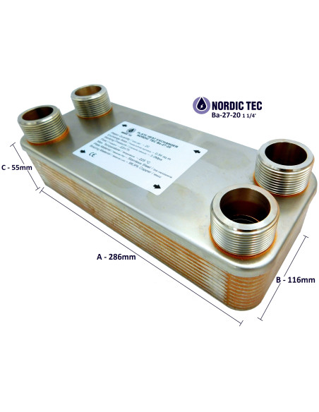 echangeur de chaleur avec eau - Nordic Tec Ba-27-20