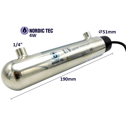 Stérilisateur Ultra-Violet pour eau Nordic Tec / avec Philips TUV 4W - 0.3GPM