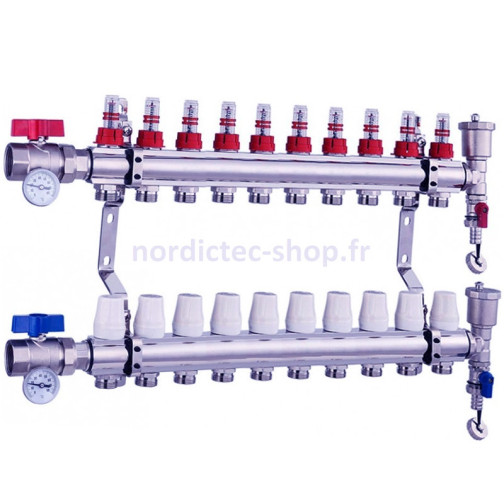 collecteur plancher chauffant Nordic Tec - 10 circuits