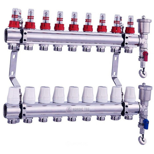 Distributeur de chauffage au sol - 9 circuits NORDIC TEC