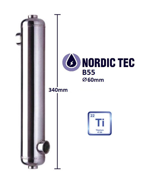 Échangeur de chaleur en TITANE Nordic Tec B55-Ti 16 kW piscines