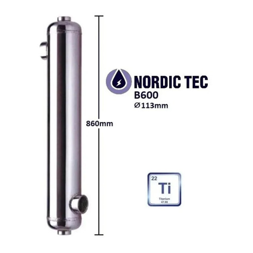 Échangeur de chaleur piscine TITANE Nordic Tec B600-Ti 180 kW