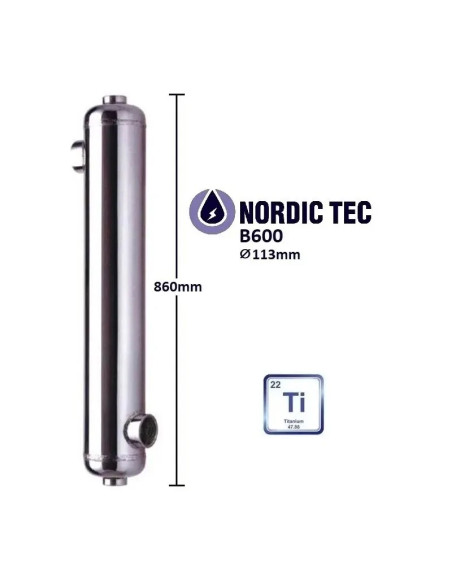 Échangeur de chaleur piscine TITANE Nordic Tec B600-Ti 180 kW