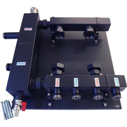 Bouteille de découplage-collecteur - séparateur pour 2 circuits | 180mm