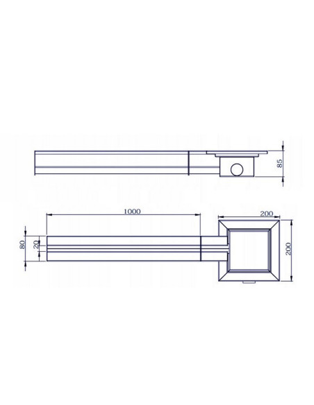 caniveau de garage - les bras d'extension dessin technique 1m