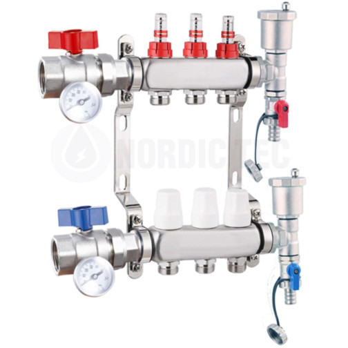 Collecteur chauffage au sol INOX 3 voies