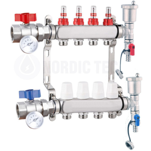 Collecteur chauffage au sol INOX 4 voies