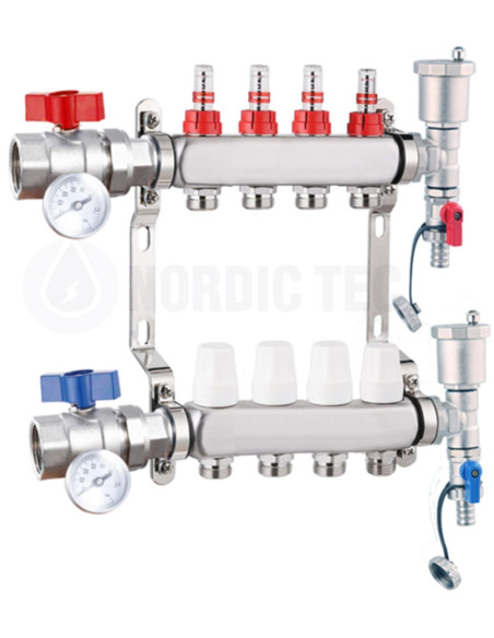 Collecteur chauffage au sol INOX 4 voies