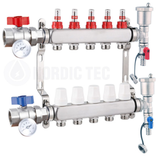 Collecteur chauffage au sol INOX 5 voies