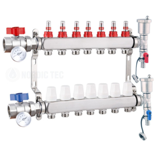 Collecteur chauffage au sol INOX 7 voies
