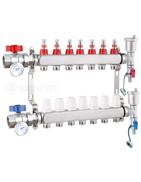 Collecteur chauffage au sol INOX 7 voies