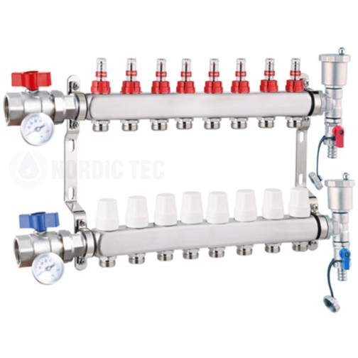 Collecteur chauffage au sol INOX 8 voies