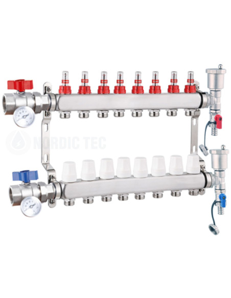 Collecteur chauffage au sol INOX 8 voies