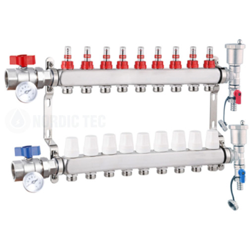 Collecteur chauffage au sol INOX 9 voies