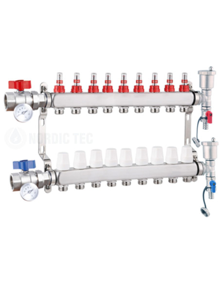 Collecteur chauffage au sol INOX 9 voies