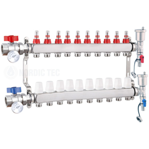 Collecteur chauffage au sol INOX 10 voies
