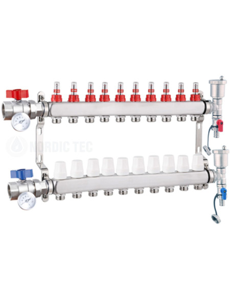 Collecteur pour chauffage au sol INOX 11 voies