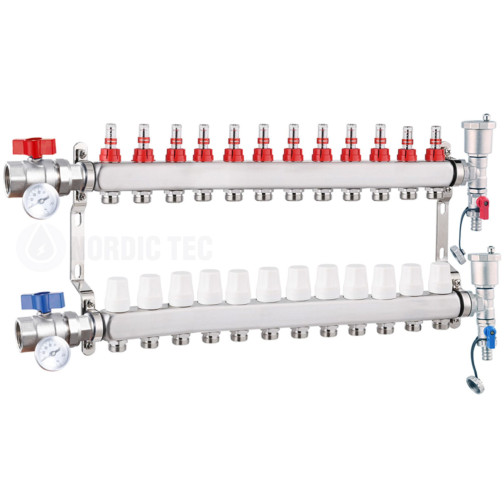 Collecteur chauffage au sol INOX 12 voies