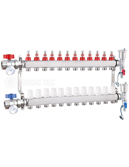 Collecteur chauffage au sol INOX 12 voies