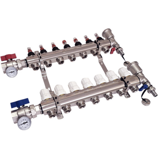 collecteur plancher chauffant 7 circuits Nordic Tec FR9